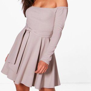 off shoulder skater dress